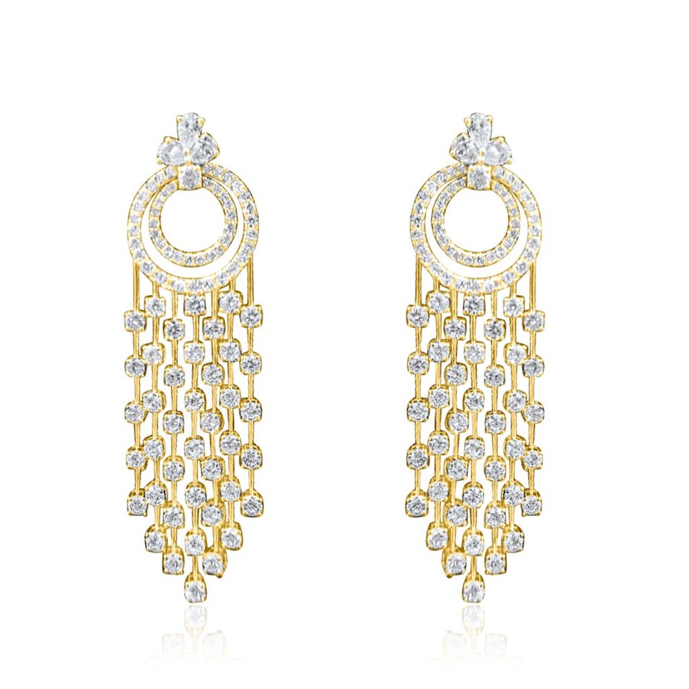 Circle Of Life 18K Gold Chandelier Earrings